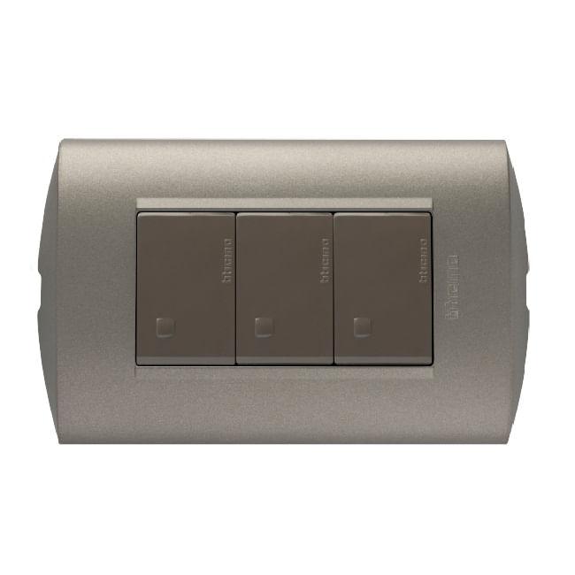 Interruptor Triple 9/32 Mink/terra Armado AE2300EGTI Modus Style (148713) — BTICINO