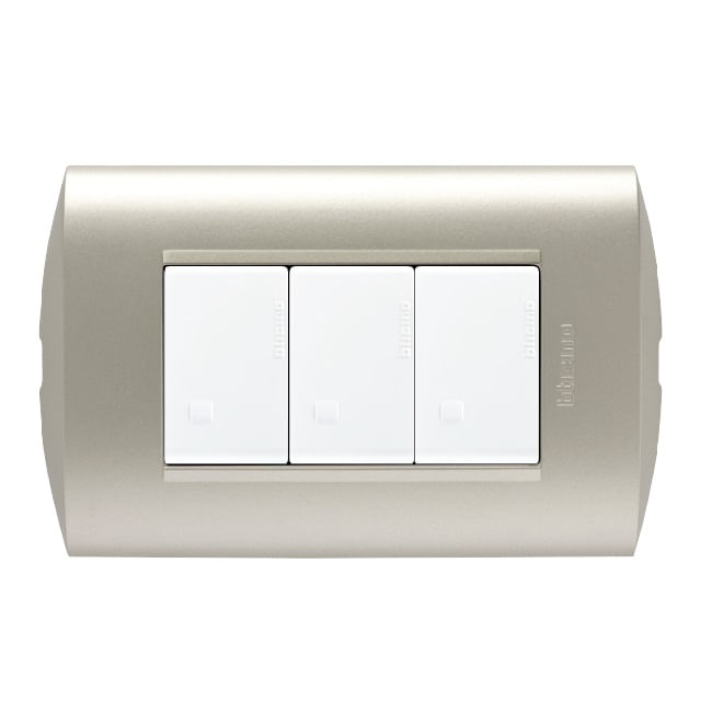 Interruptor Triple 9/32 Blanco/perla Armado AE2300EBNA Modus Style (148763) — BTicino