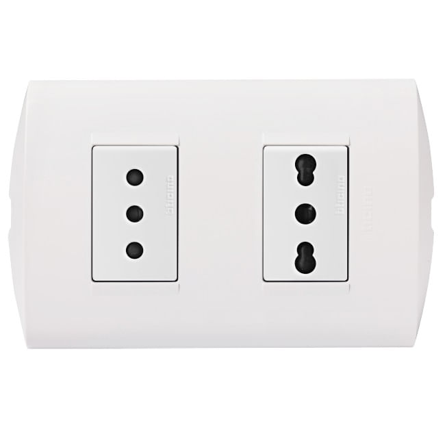 Enchufe 10A+10/16A Blanco Armado AE2288EB Modus Style (148787) — BTICINO