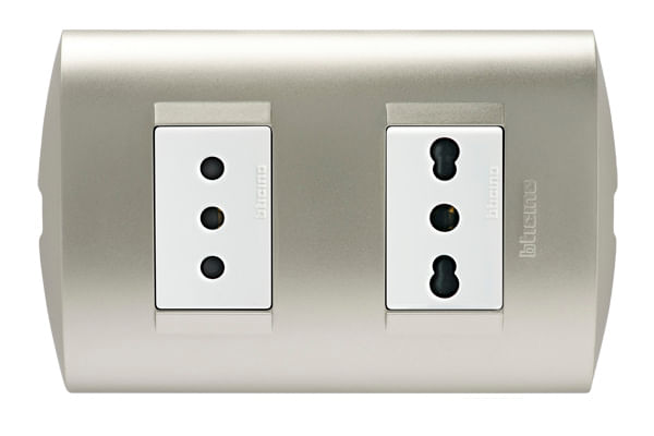 Enchufe Doble 2P+T 10A 16A 250V Perla Armado AE2288EBNA Modus Style (148798) — BTicino