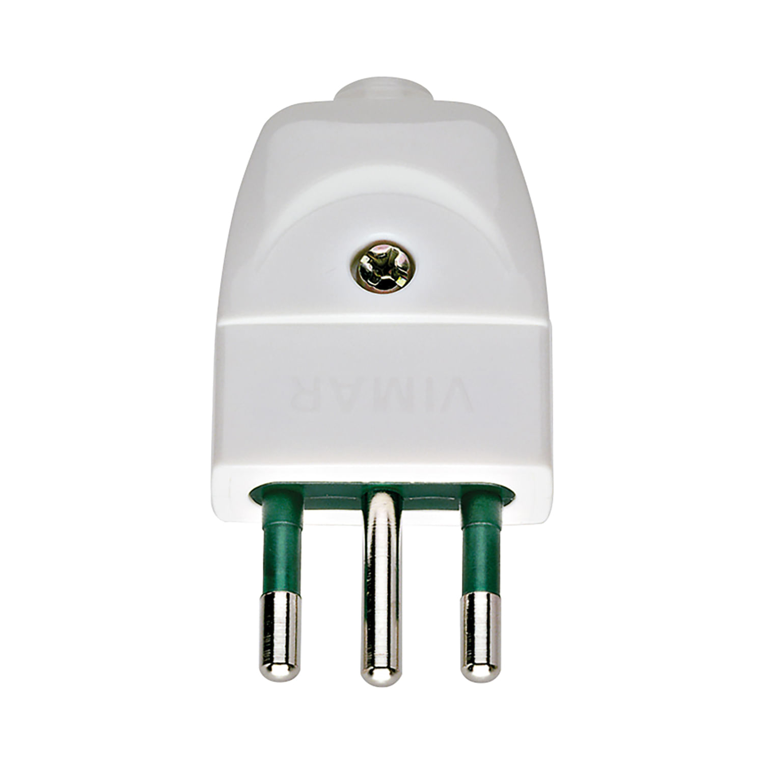 Enchufe Macho Volante 2P+T 10A 250V S11 Blanco 00201.B — Vimar — VIMAR