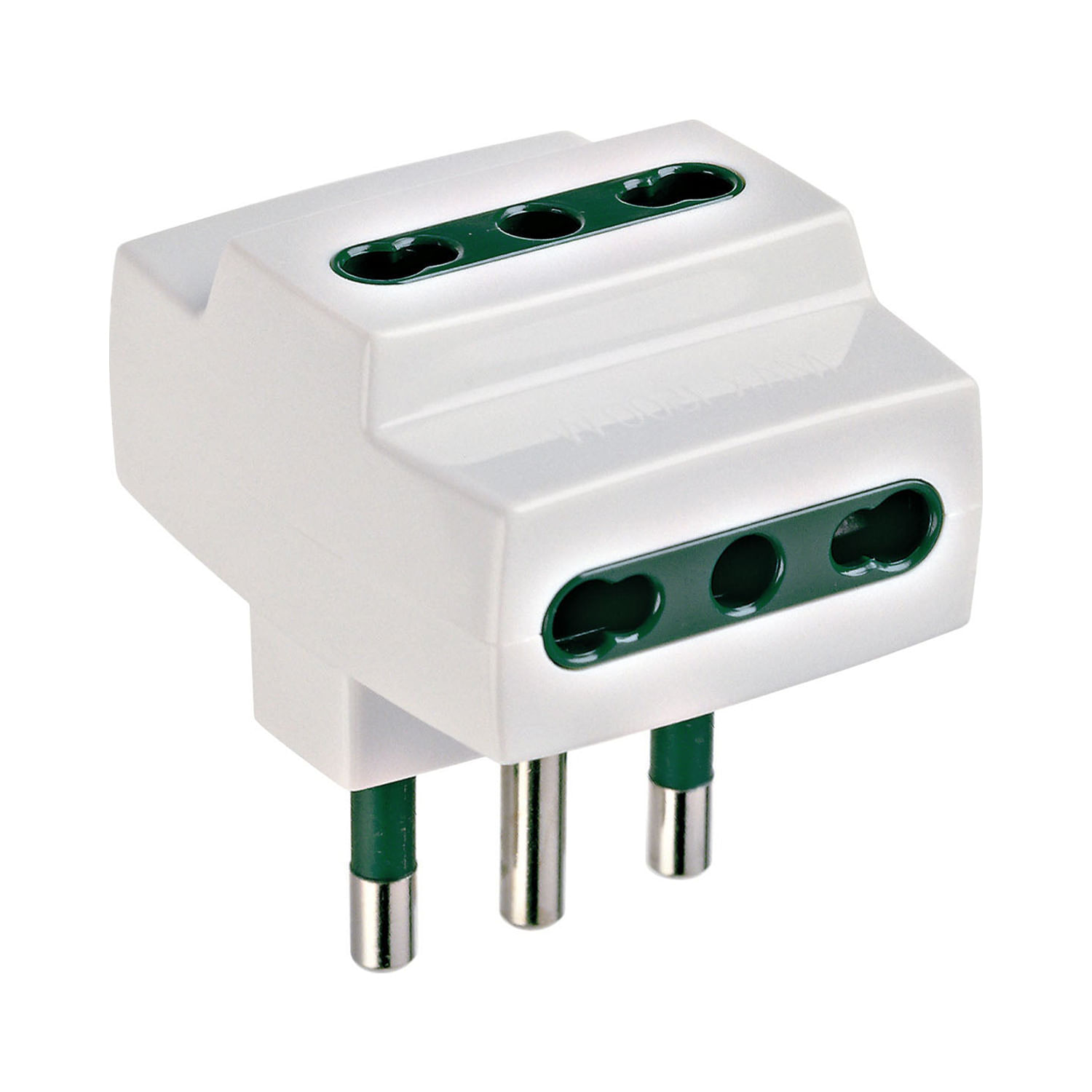 Adaptador Triple 2P+T 10A 250V S11 Blanco 00320.B — Vimar — VIMAR
