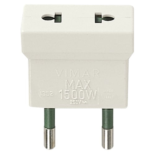 Adaptador euroamericano 2P 10A 250V S10 blanco 01352.B vimar — VIMAR