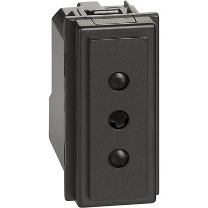 Módulo Enchufe 2P+T 10A 250VAC Negro KG4113 — BTicino — BTICINO