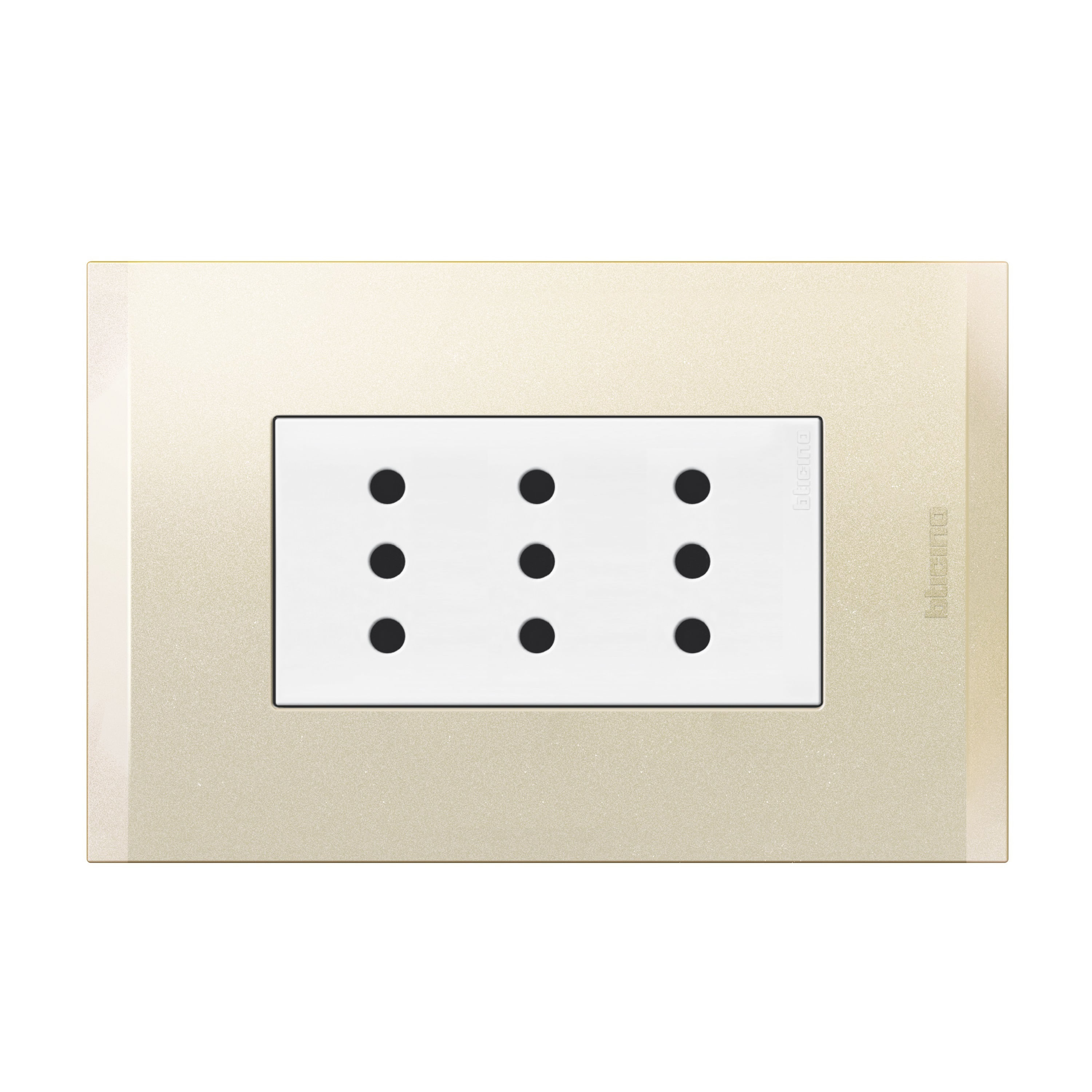 Enchufe Triplex 2P+T 10A 250V Blanco Perla Nobile AF2113E3BNA (149501) — BTicino