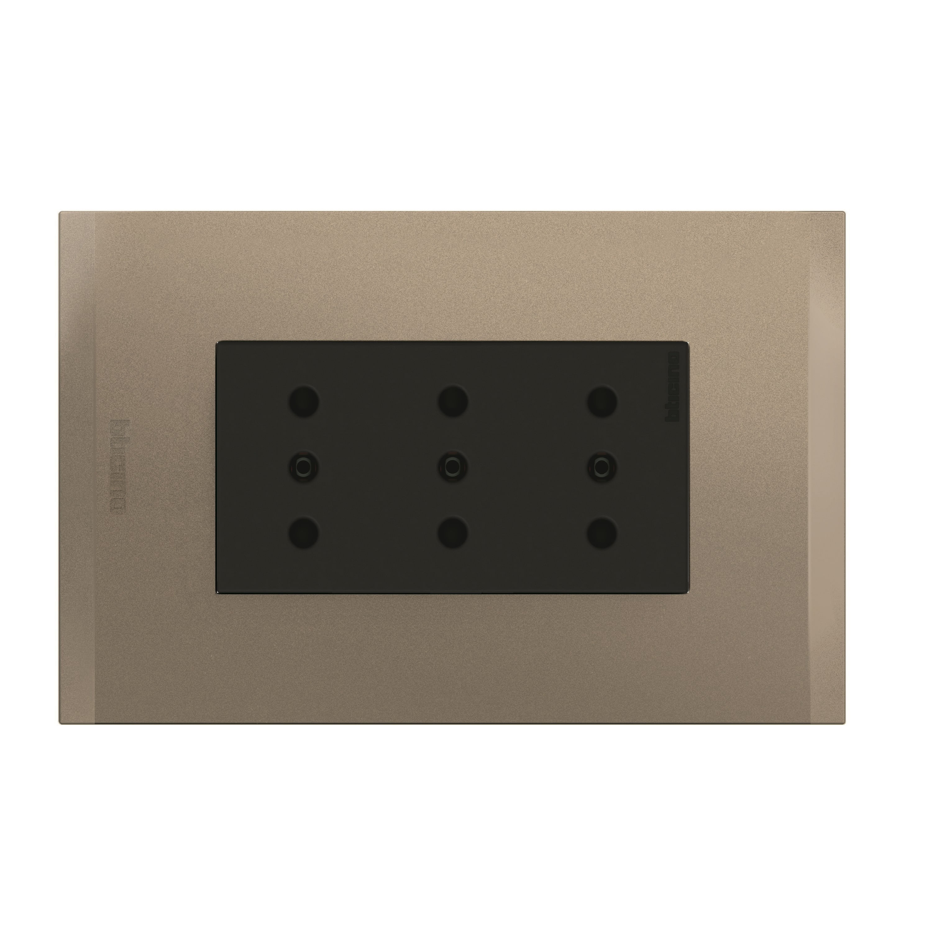 Enchufe Triplex 2P+T 10A 250V Antracita Terra Nobile AF2113E3ATI (149502) — BTICINO