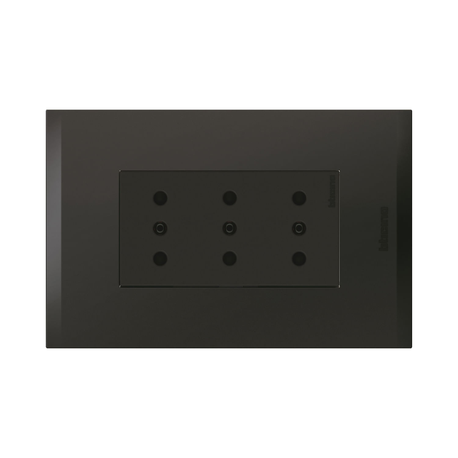 Enchufe Triplex 2P+T 10A 250V Antracita Black Nobile AF2113E3ANG (149503) — BTICINO