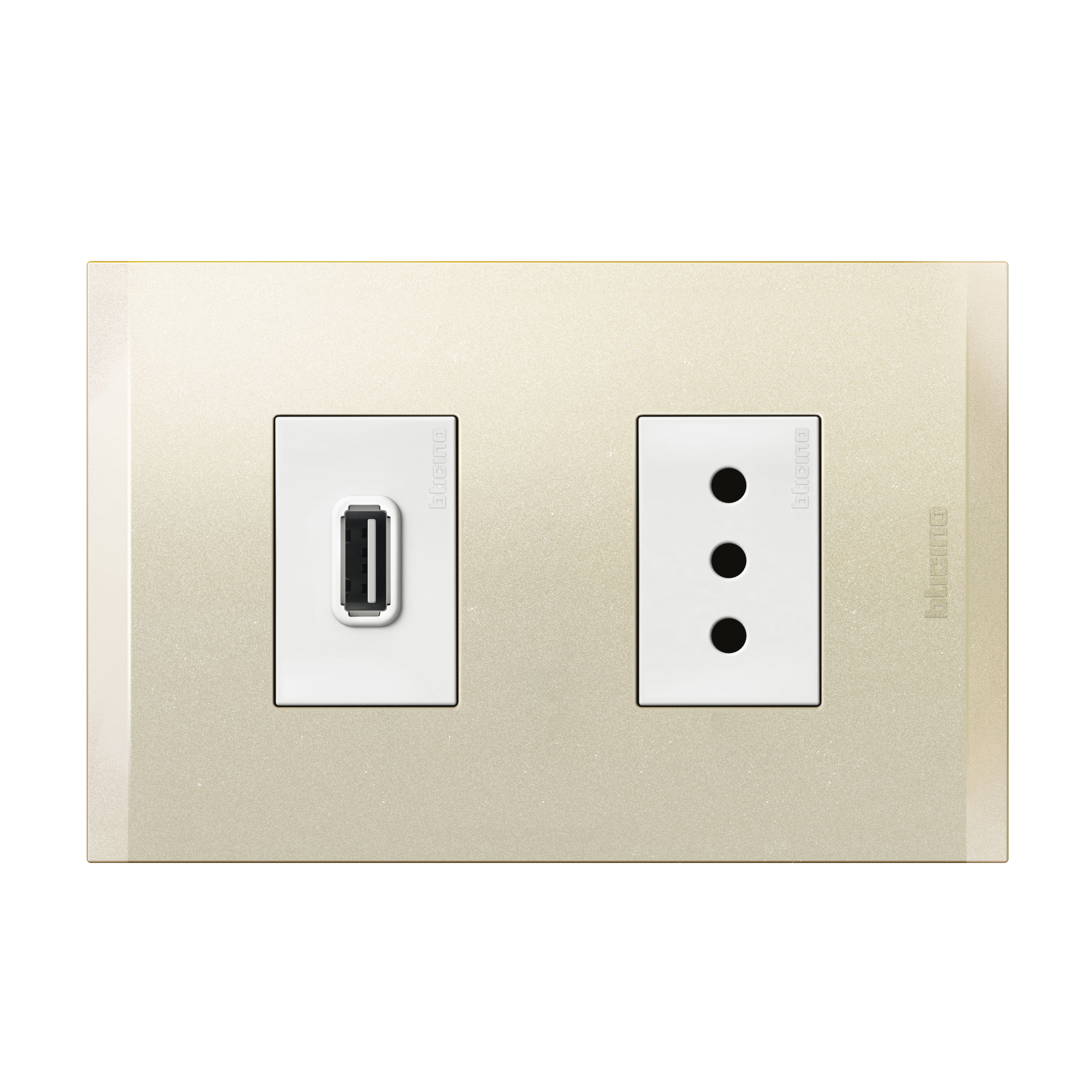 Cargador USB a+ Enchufe 2P+T 10A 250V Blanco Perla Nobile AF2270USBEBNA (149514) — BTicino