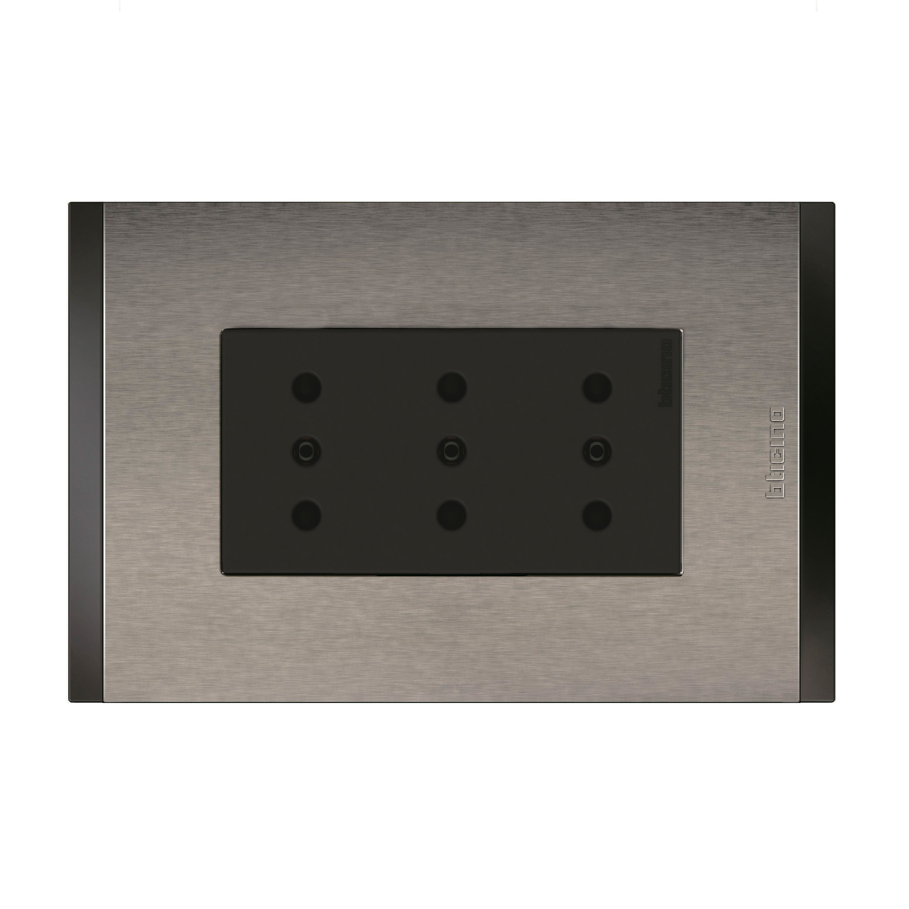 Enchufe Triplex 2P+T 10A 250V Antracita Metal Titanio Nobile AF2113E3AMT (149532) — BTicino