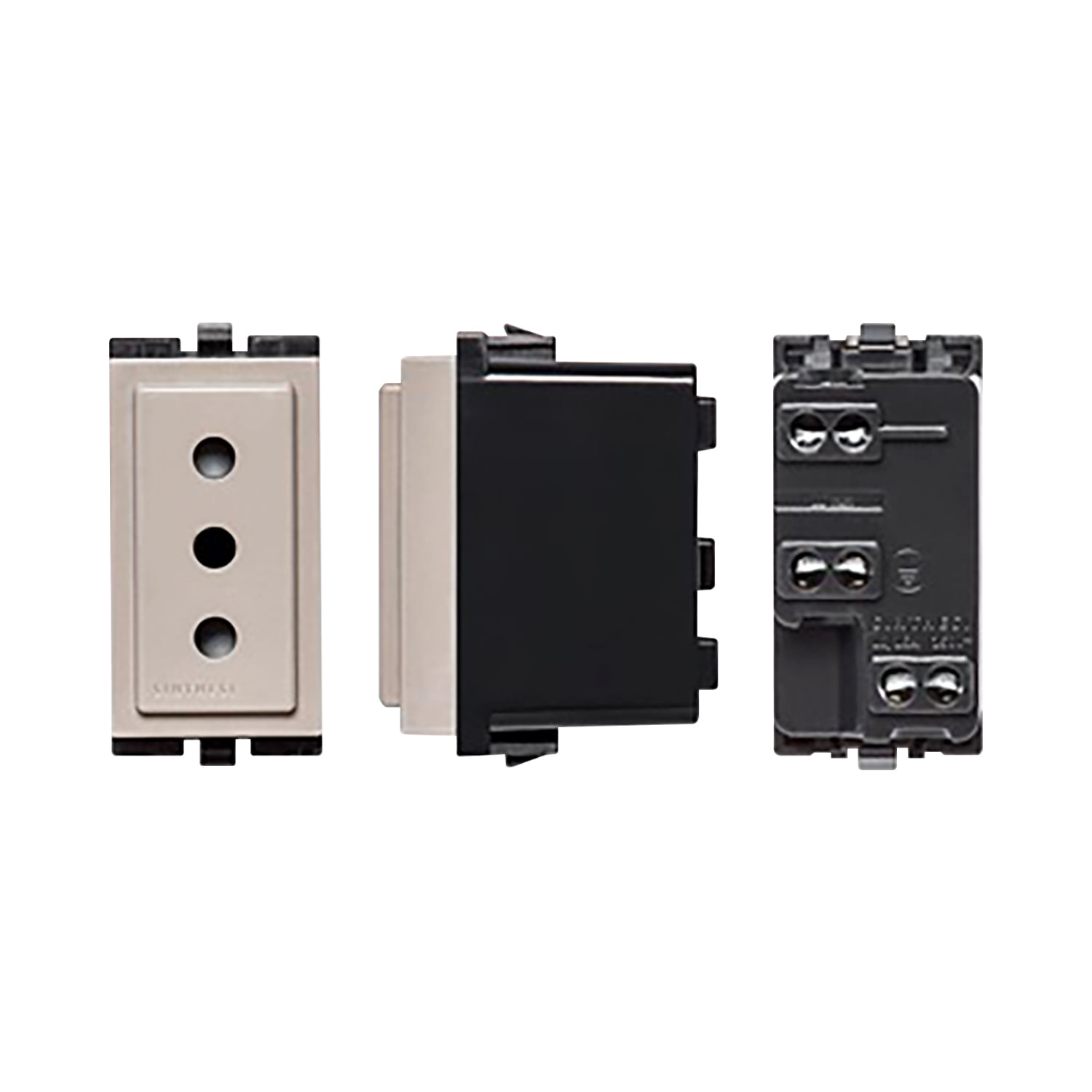 Módulo Tomacorriente 10A 250V 2P+T S17 Beige 173002 — Sinthesi — Sinthesi