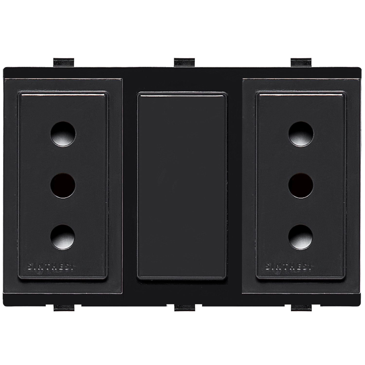 Módulo Tomacorriente Duplex 10A 250V 2P+T S17 Noir 173406 — Sinthesi — Sinthesi