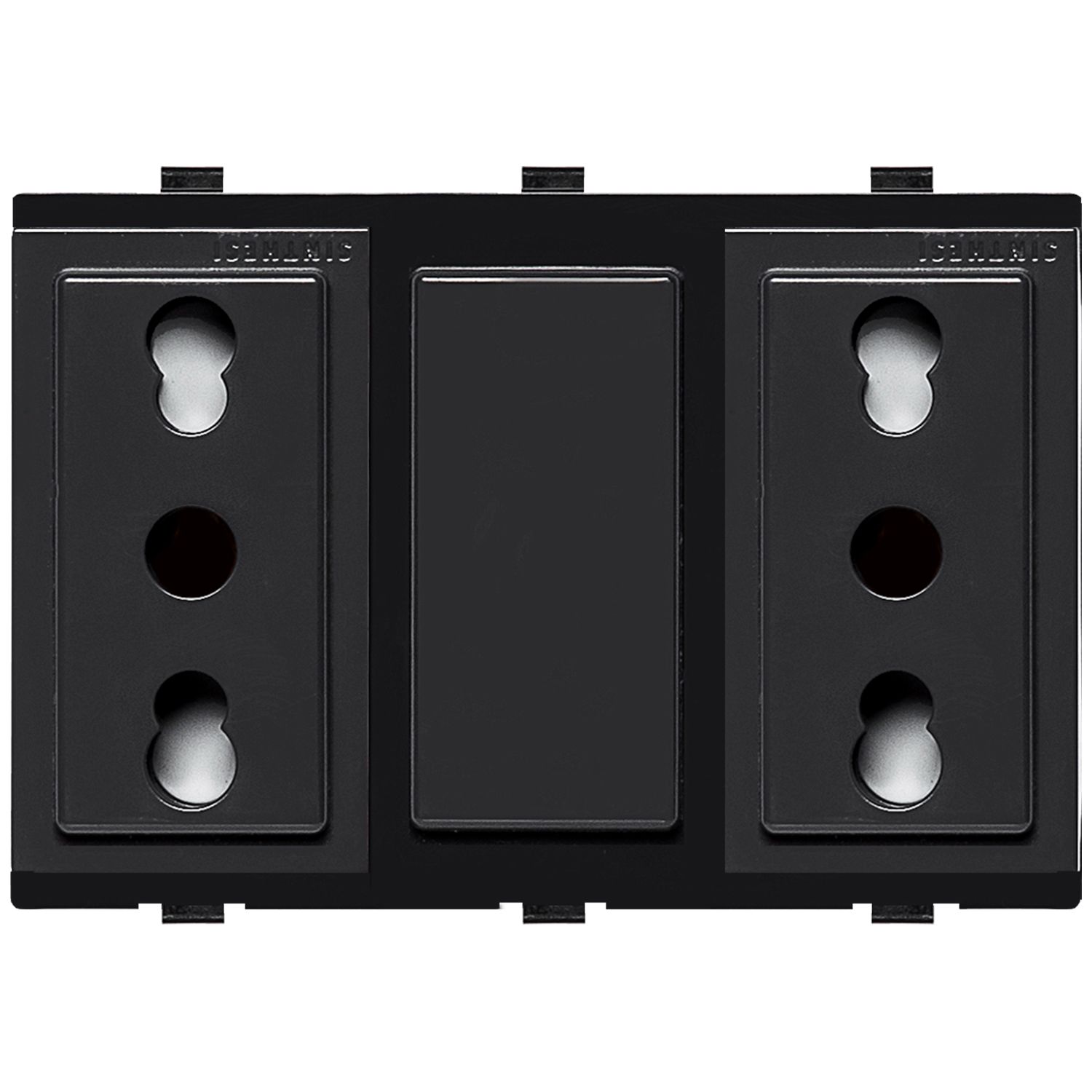 Módulo Tomacorriente Duplex 10/16A 250V 2P+T S17 Noir 173506 — Sinthesi — Sinthesi