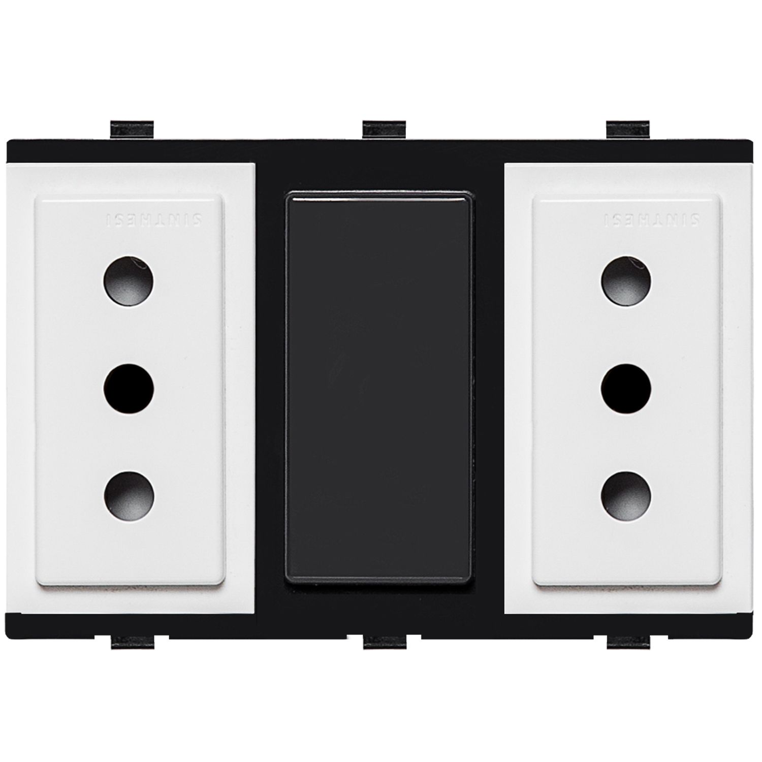 Módulo Tomacorriente Duplex 10A 250V 2P+T S17 Blanco 173401 — Sinthesi — Sinthesi