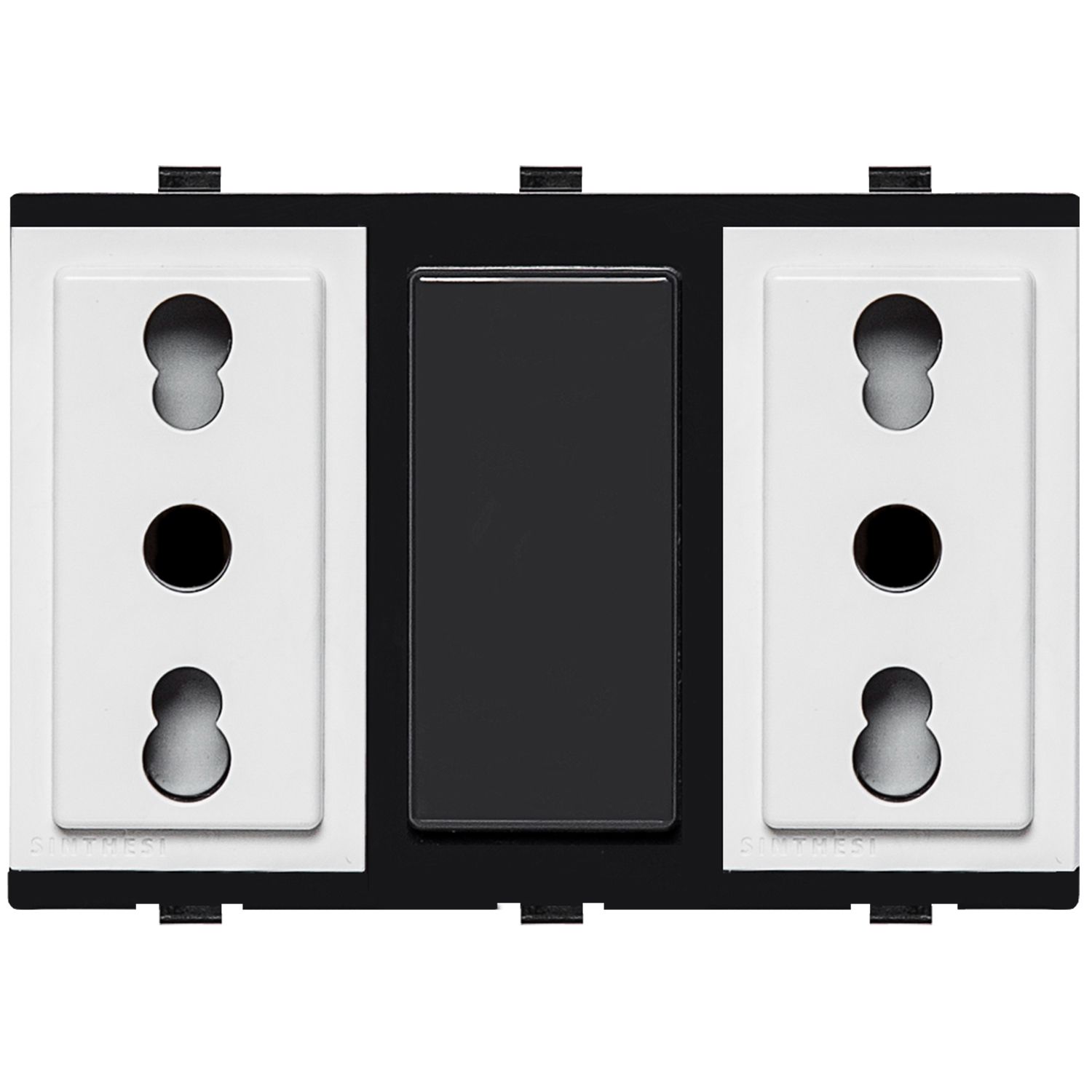 Módulo Tomacorriente Duplex 10/16A 250V 2P+T S17 Blanco 173501 — Sinthesi — Sinthesi