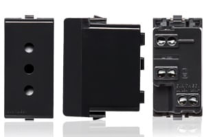 Módulo Tomacorriente 10A 250V 2P+T S22 Noir 223006 — Sinthesi — Sinthesi