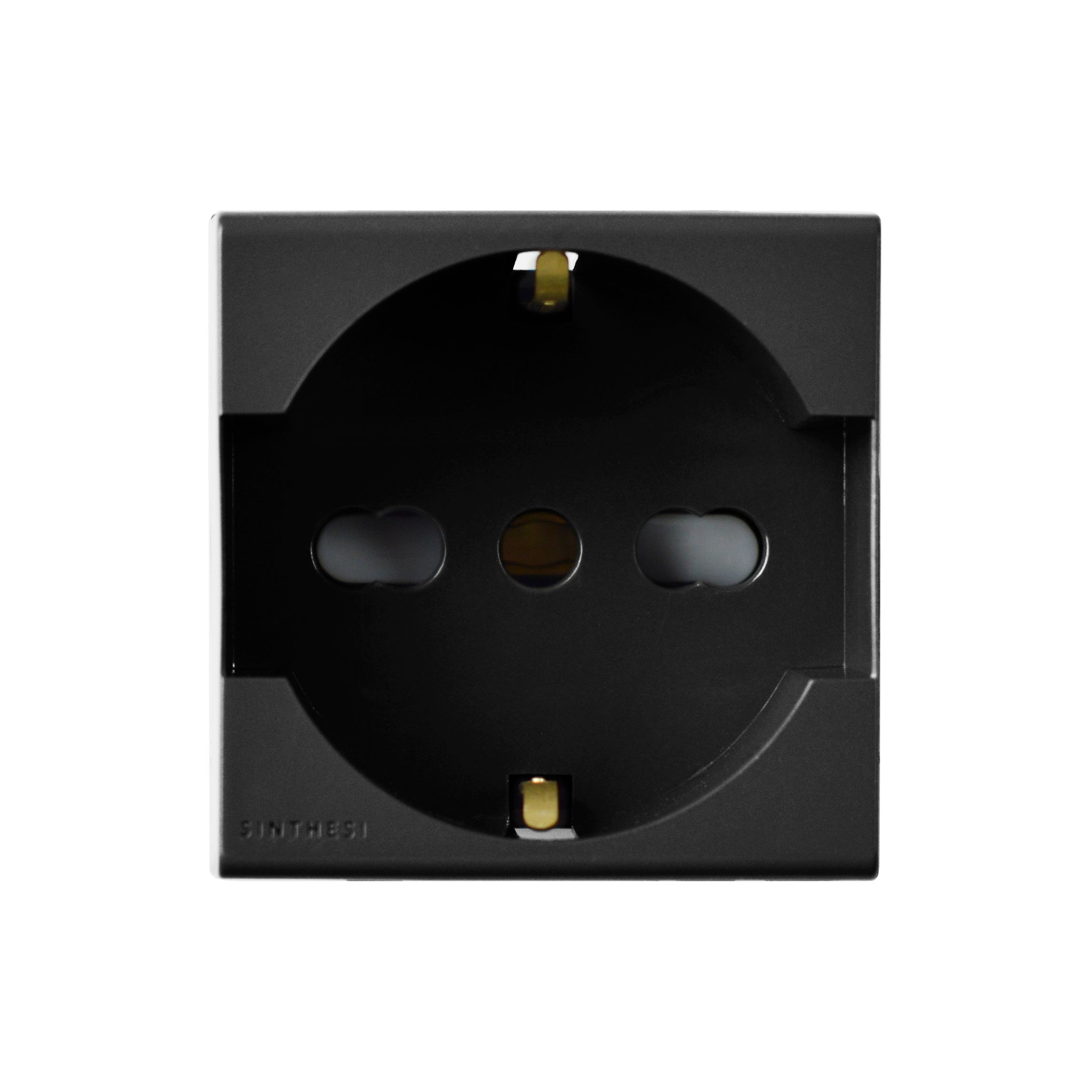 Módulo Tomacorriente Schuko 2P+T 10/16A 250V S22 Noir 223306 — Sinthesi — Sinthesi