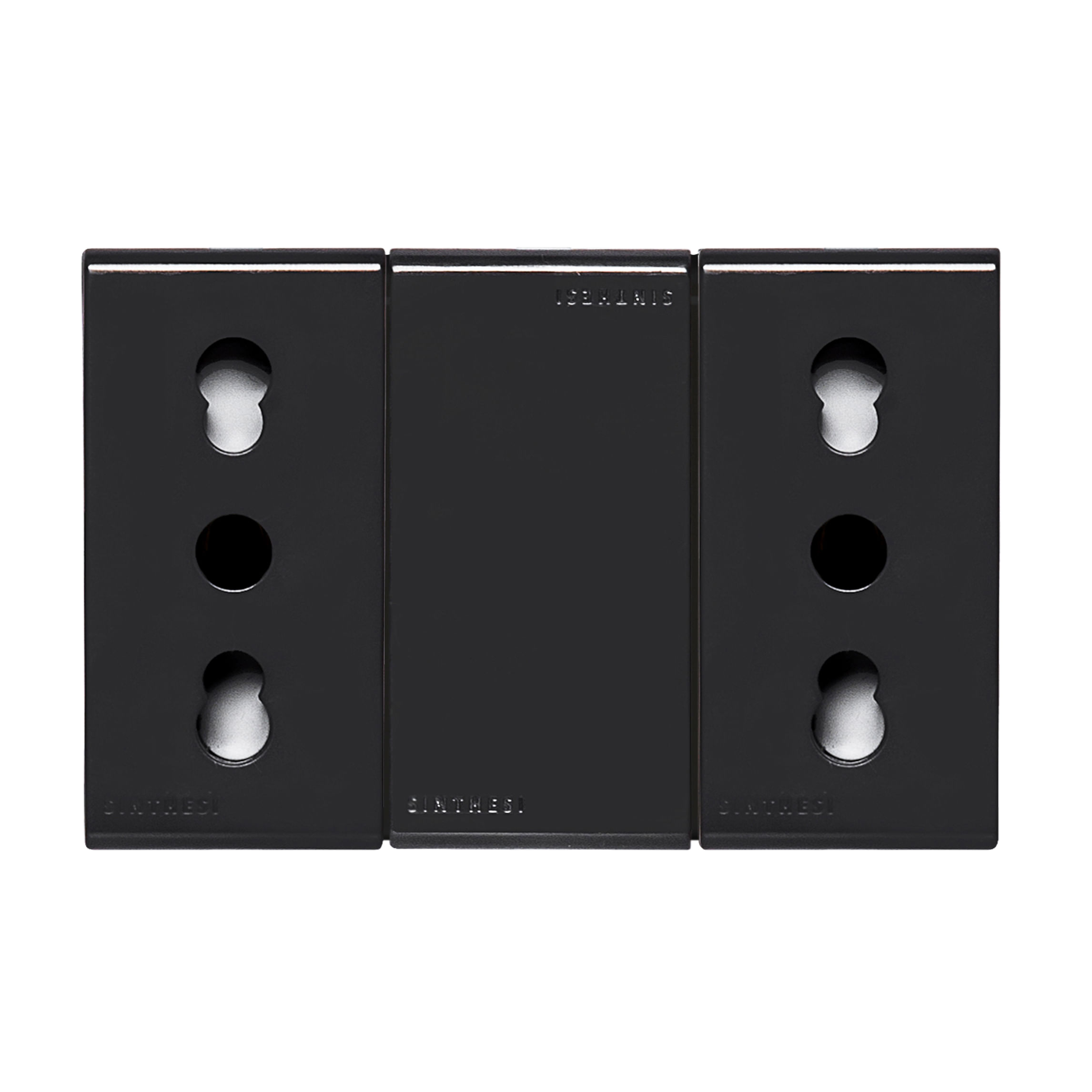 Módulo Tomacorriente Duplex 10/16A 250V 2P+T S22 Noir 223506 — Sinthesi — Sinthesi
