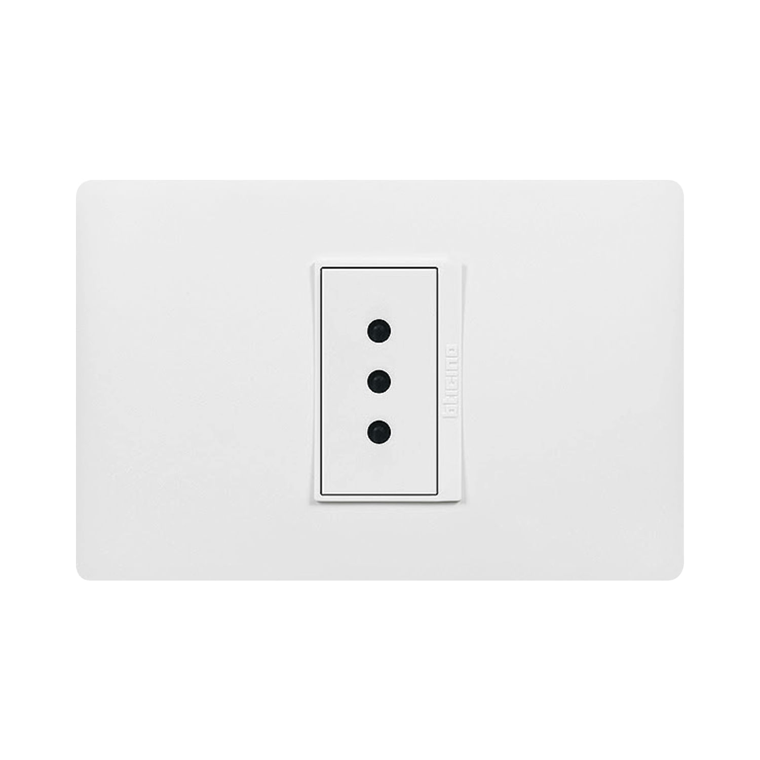 Enchufe Simple 2P+T 10A 250V Blanco Armado Luzica PU1113 (154903) — BTicino