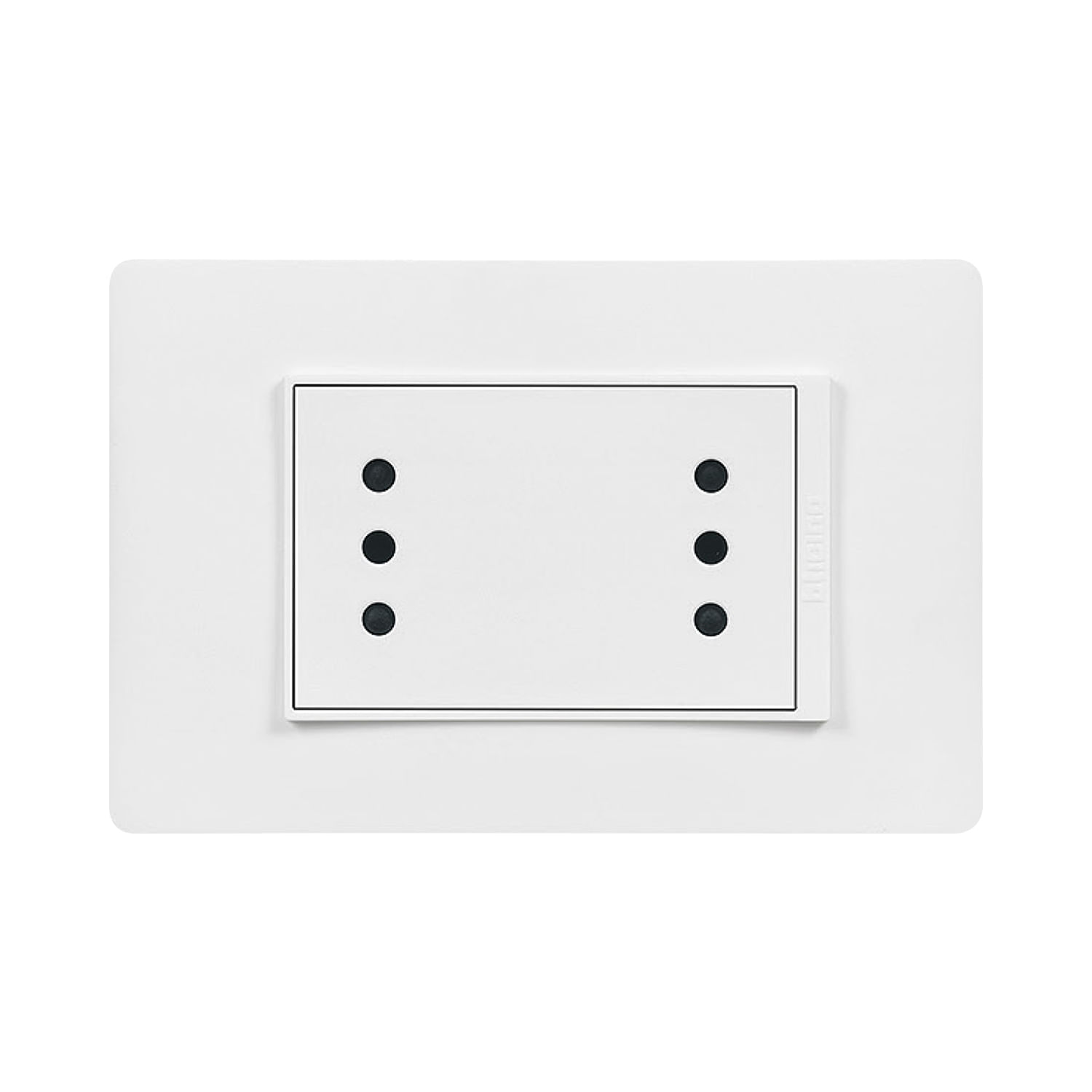 Enchufe Duplex 2P+T 10A 250V Blanco Armado Luzica PU1213 (154909) — BTicino