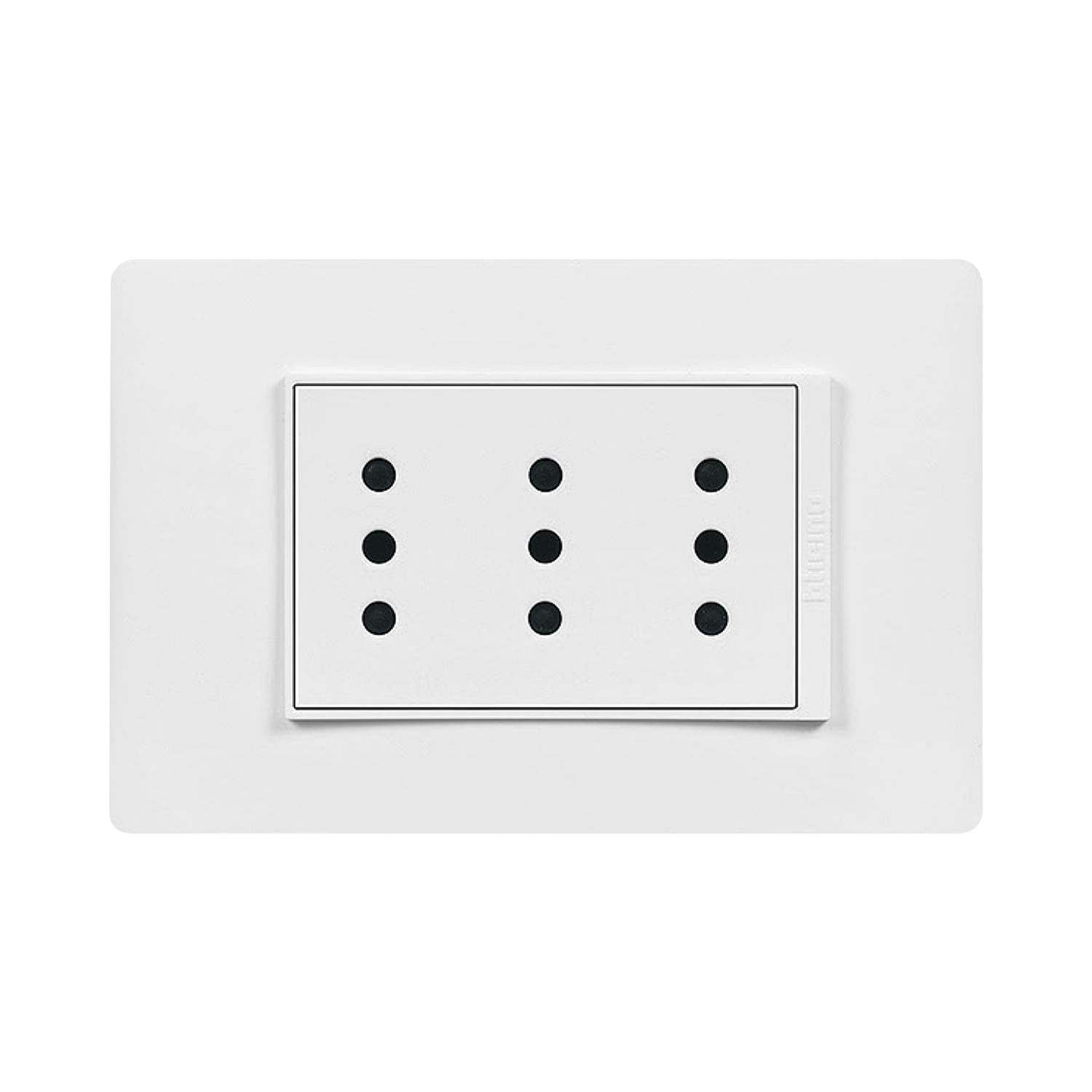 Enchufe Triplex 2P+T 10A 250V Blanco Armado Luzica PU1313 (154912) — BTicino