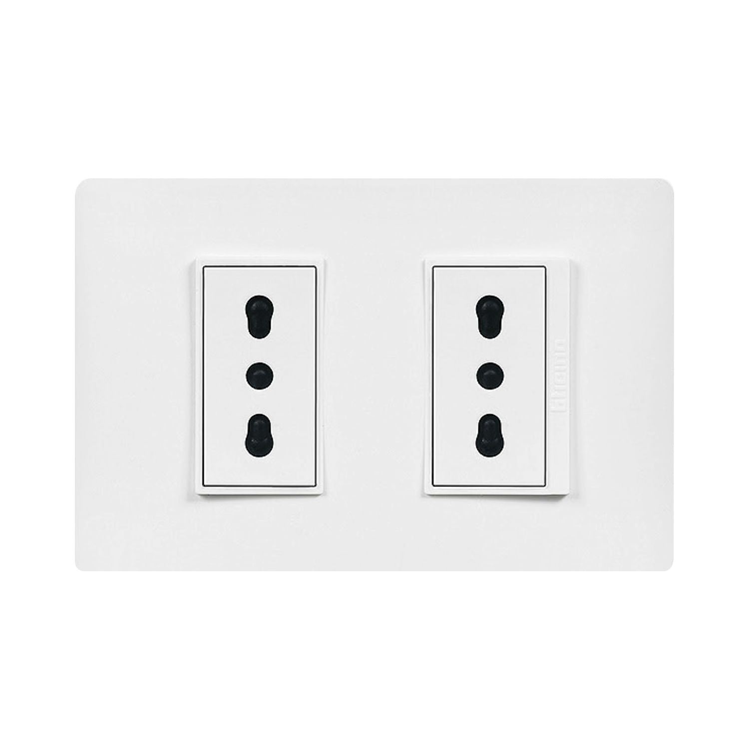 Enchufe Doble 2P+T 10/16A Bip 250V Blanco Armado Luzica PU1280 (154917) — BTicino