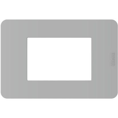Placa 3 Puestos Gris JA4803JG — BTicino — BTICINO
