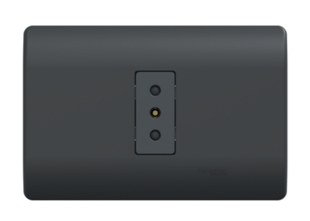 Enchufe Simple 2P+T 10A 250V Genesis MWD60296 Negro (156429) — SCHNEIDER ELECTRIC