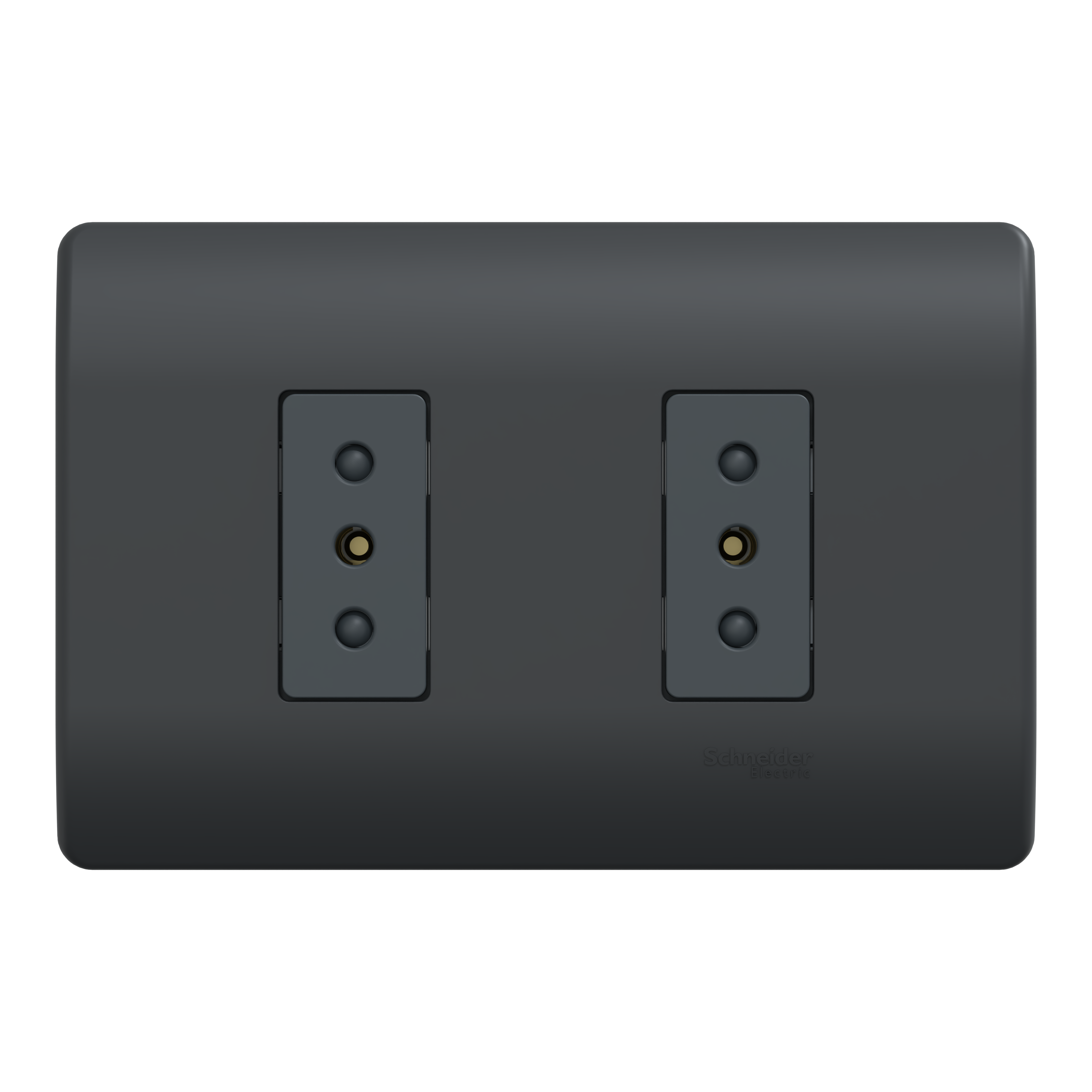 Enchufe Doble 2P+T 10A 250V Genesis MWD60386 Negro (156430) — SCHNEIDER ELECTRIC