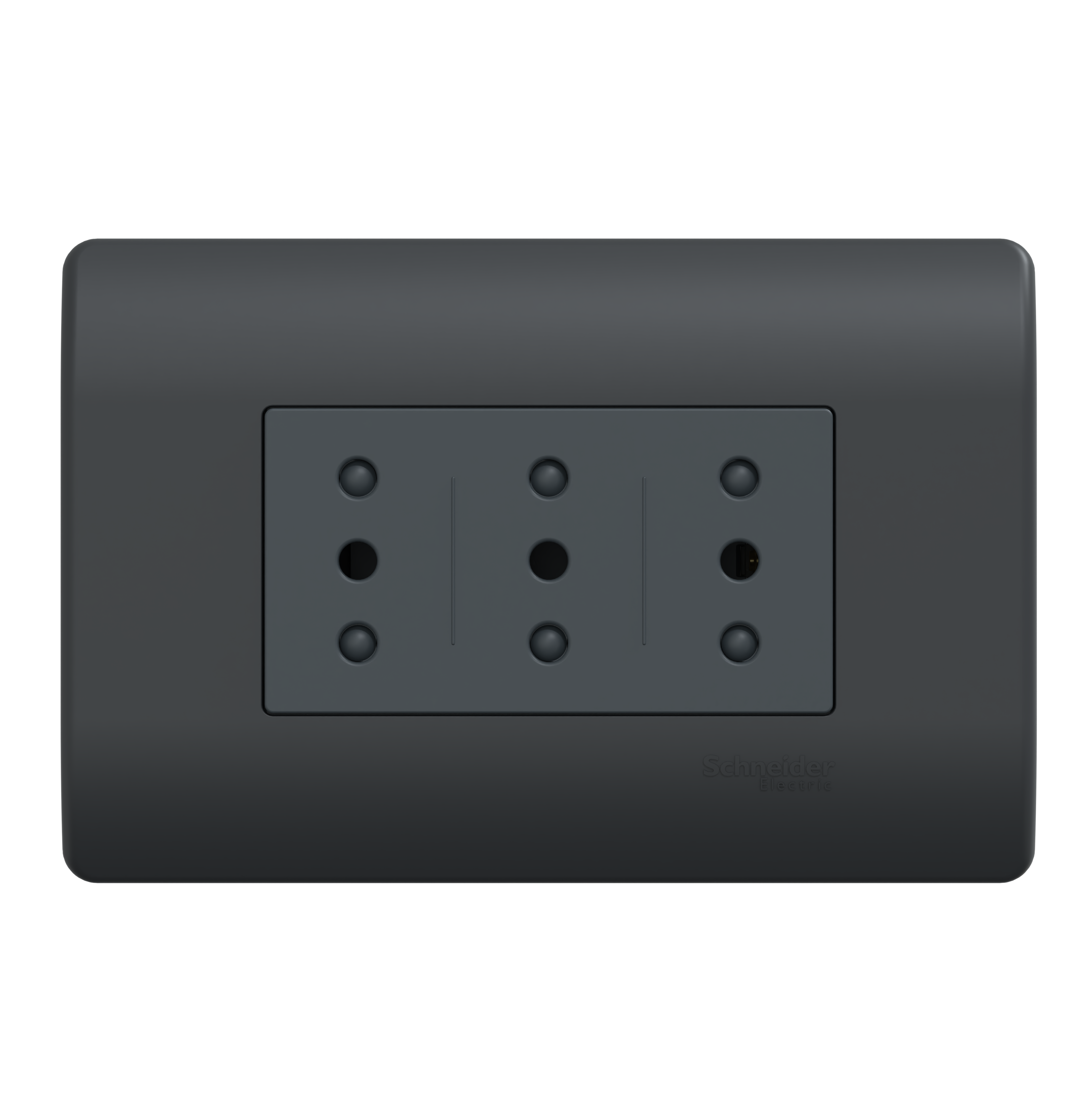 Enchufe Triplex 2P+T 10A 250V Genesis MWD60636 (156433) — SCHNEIDER ELECTRIC