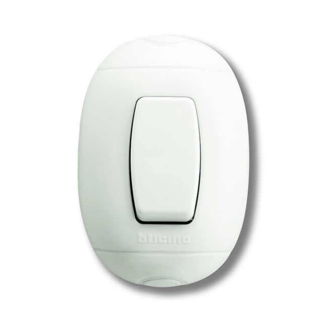 Interruptor Simple 9/12 10A 250V Blanco Sob P52B Oval (156501) — BTICINO