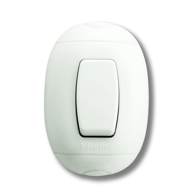 Interruptor Simple 9/24 10A 250V Blanco Sob P53B Oval (156502) — BTicino