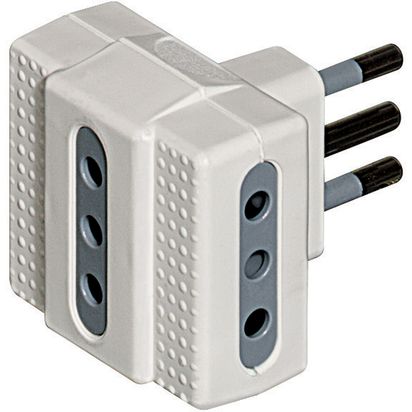 Adaptador Triple 2P+T 10A Blanco S3603DE (156599) — BTICINO