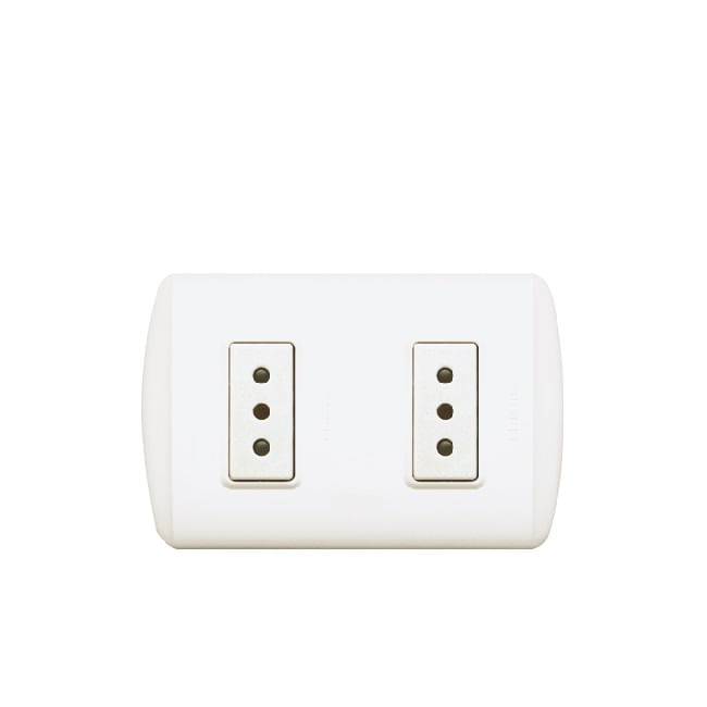 Enchufe Doble 2P+T 10A 250V Blanco Emb 1208BN Modus Plus (156664) — BTICINO