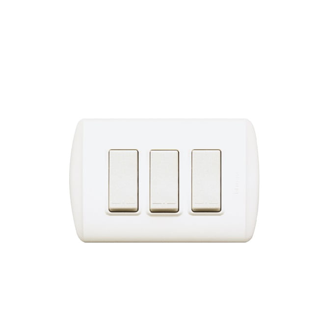 Interruptor Triple 9/32 10A 250V Blanco Emb 1300BN Modus Plus (156670) — BTicino