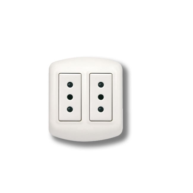 Enchufe Doble 2P+T10A 250V Blanco Sob CAL1208BN Modus Plus (156716) — BTICINO