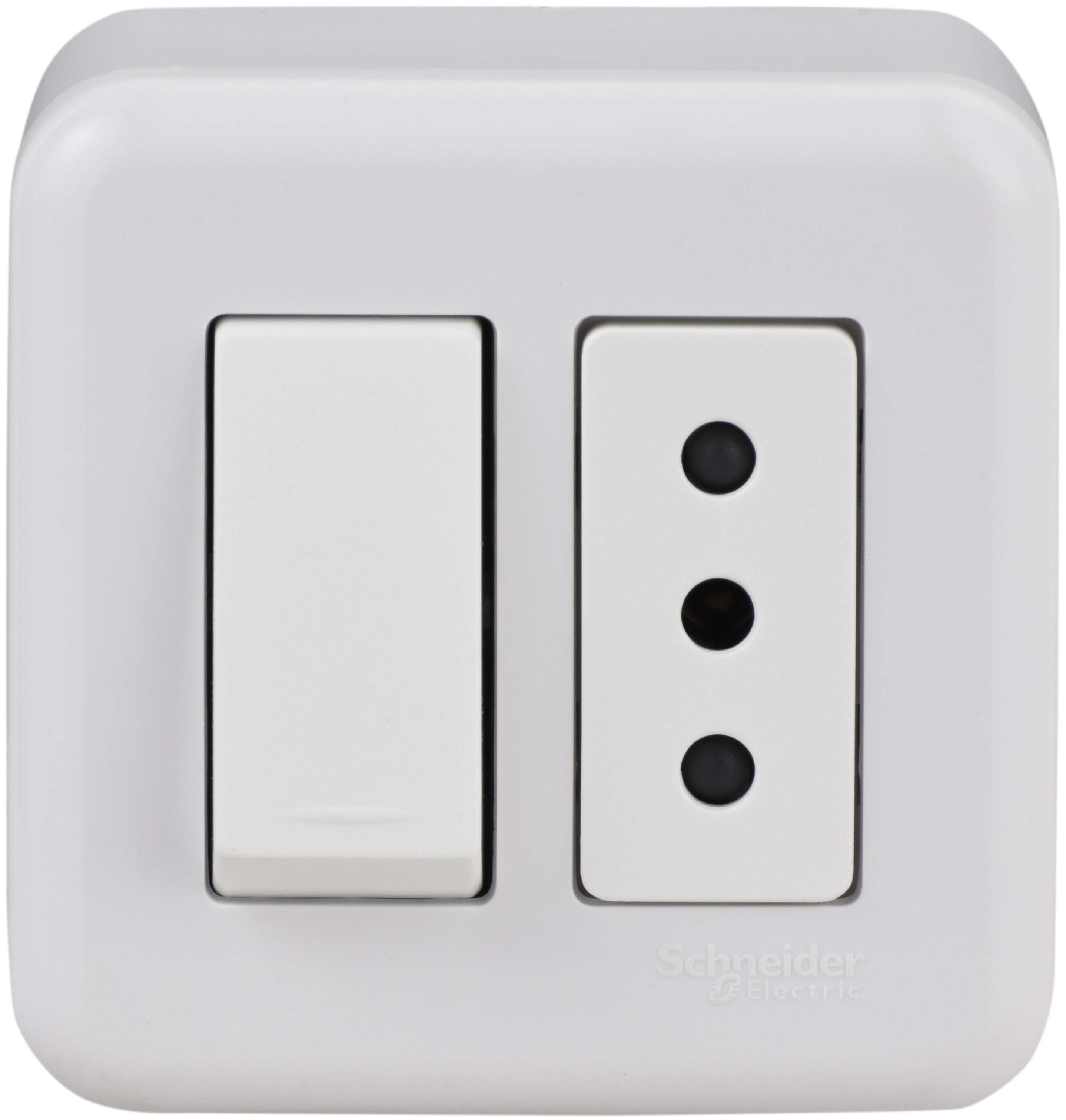 Casquete Armado 9/12 16A + Toma Corriente 10A Blanco Genesis MWD66250 (156834) — SCHNEIDER ELECTRIC