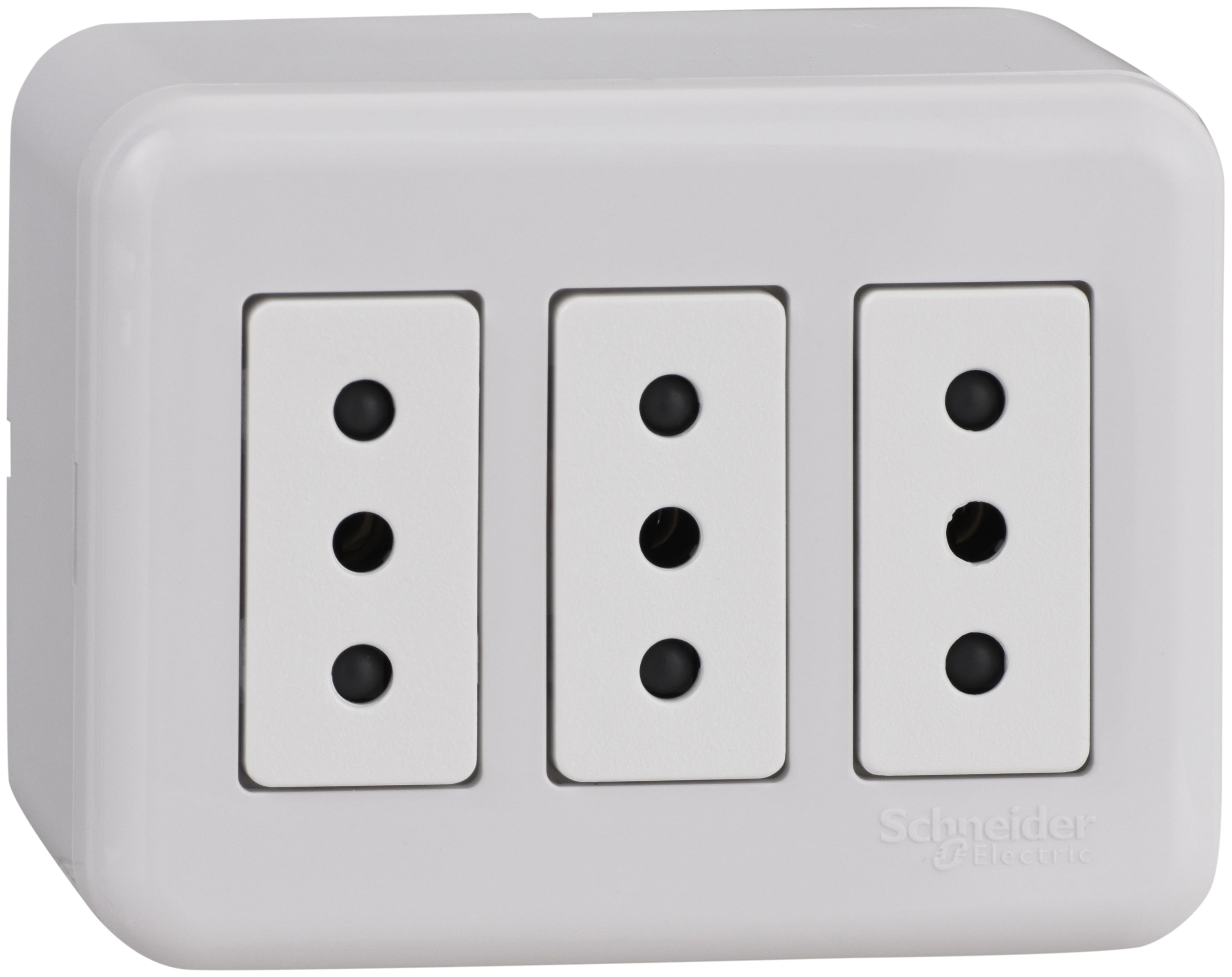 Casquete Armado Toma Corriente Triple 10A 250V Blanco Genesis MWD66190 (156837) — SCHNEIDER ELECTRIC
