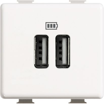 Modulo Cargador USB 230VAC 2400mA 2P Blanco AM5285C2 Matix (158666) — BTicino