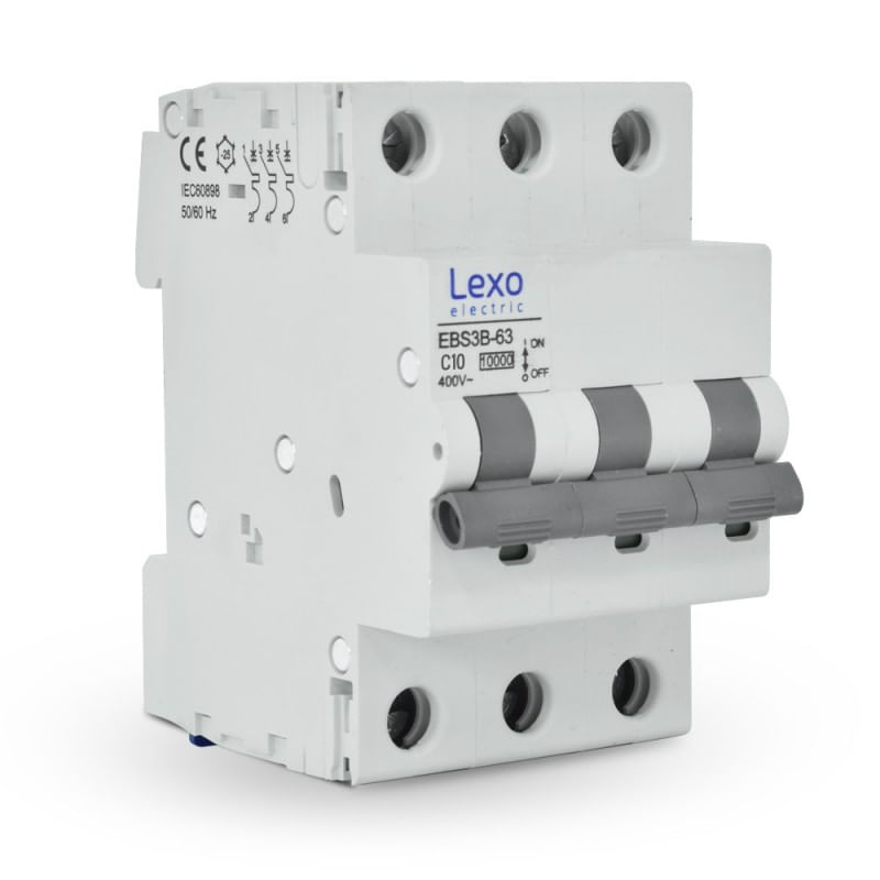 Interruptor automático 3x32A 10kA curva C 5310332 — LEXO