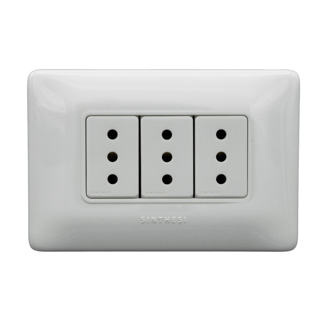 Enchufe Triple 2P+T 10A S12 Blanco ARMADO1295301 — Sinthesi — Sinthesi
