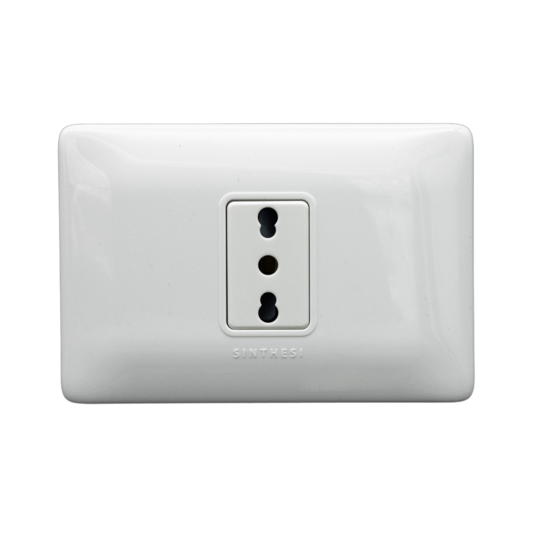Enchufe Simple 2P+T 10/16A S12 Blanco 1295401 — Sinthesi — Sinthesi