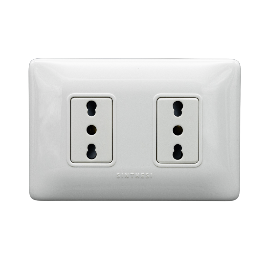 Enchufe Doble 2P+T 10/16A S12 Blanco 1295501 — Sinthesi — Sinthesi