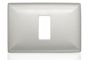 Placa 1 Puesto S17 Aluminio Champagne Con Soporte 170132 — Sinthesi — Sinthesi