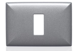 Placa 1 Puesto S17 Aluminio Grafito Con Soporte 170134 — Sinthesi — Sinthesi