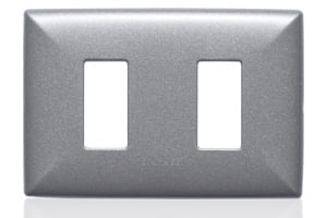 Placa 2 Puestos S17 Aluminio Grafito Con Soporte 170234 — Sinthesi — Sinthesi