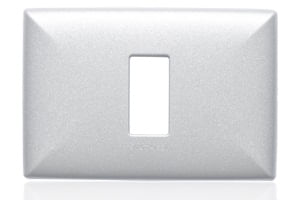 Placa 1 Puesto S17 Aluminio Nickel Con Soporte 170136 — Sinthesi — Sinthesi