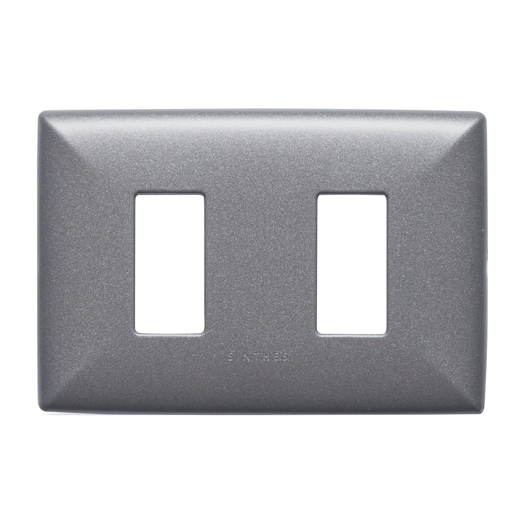 Placa 2 Puestos S17 ABS Grafito Con Soporte 170233 — Sinthesi — Sinthesi