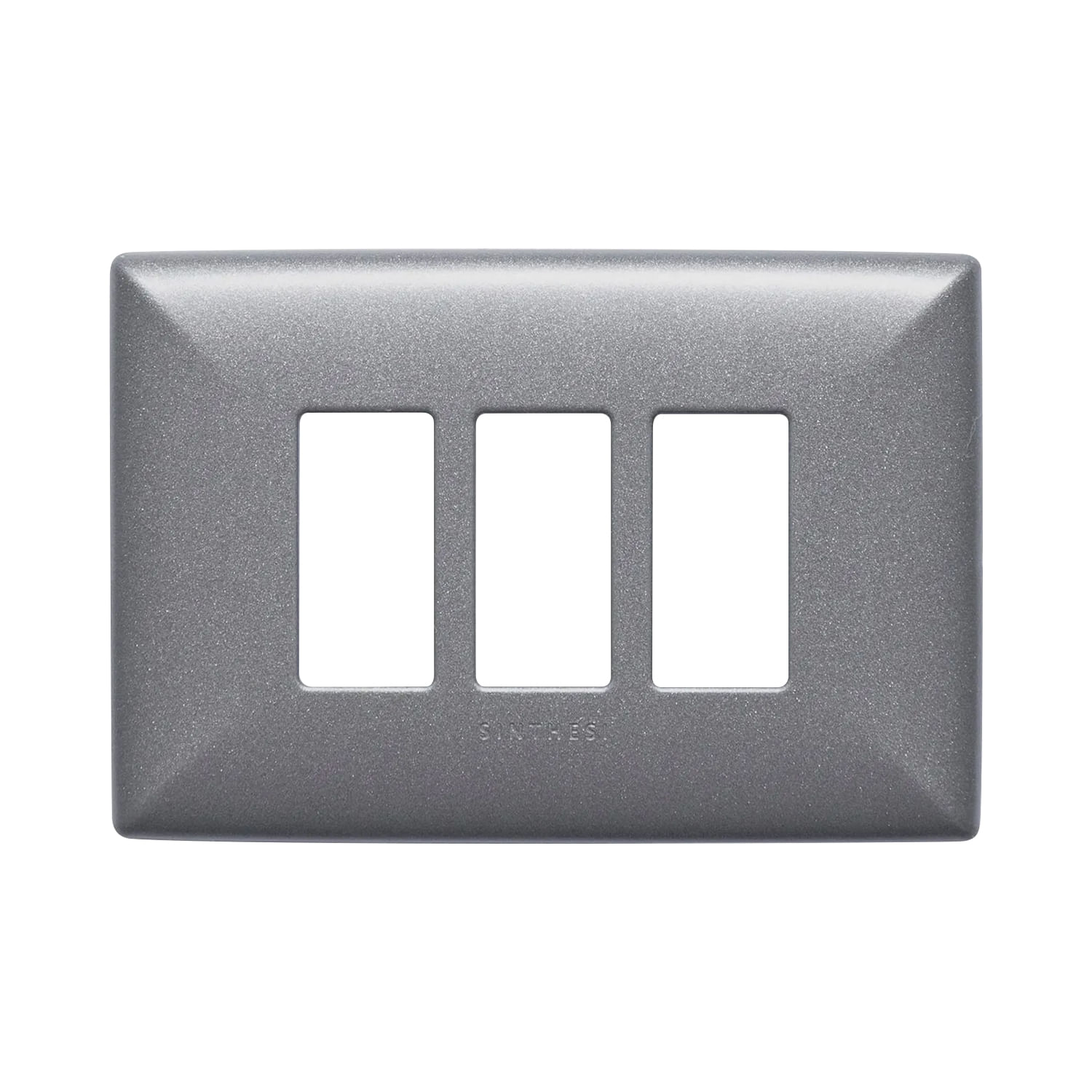 Placa 3 Puestos S17 ABS Grafito Con Soporte 170333 — Sinthesi — Sinthesi
