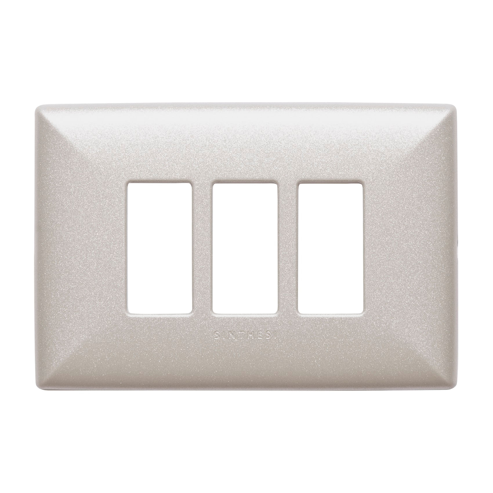 Placa 3 Puestos S17 ABS Champagne Con Soporte 170330 — Sinthesi — Sinthesi