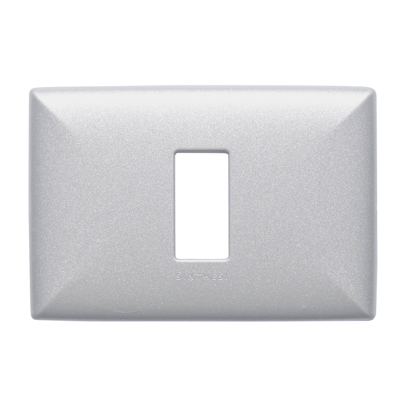 Placa 1 Puesto S17 ABS Nickel Con Soporte 170135 — Sinthesi — Sinthesi
